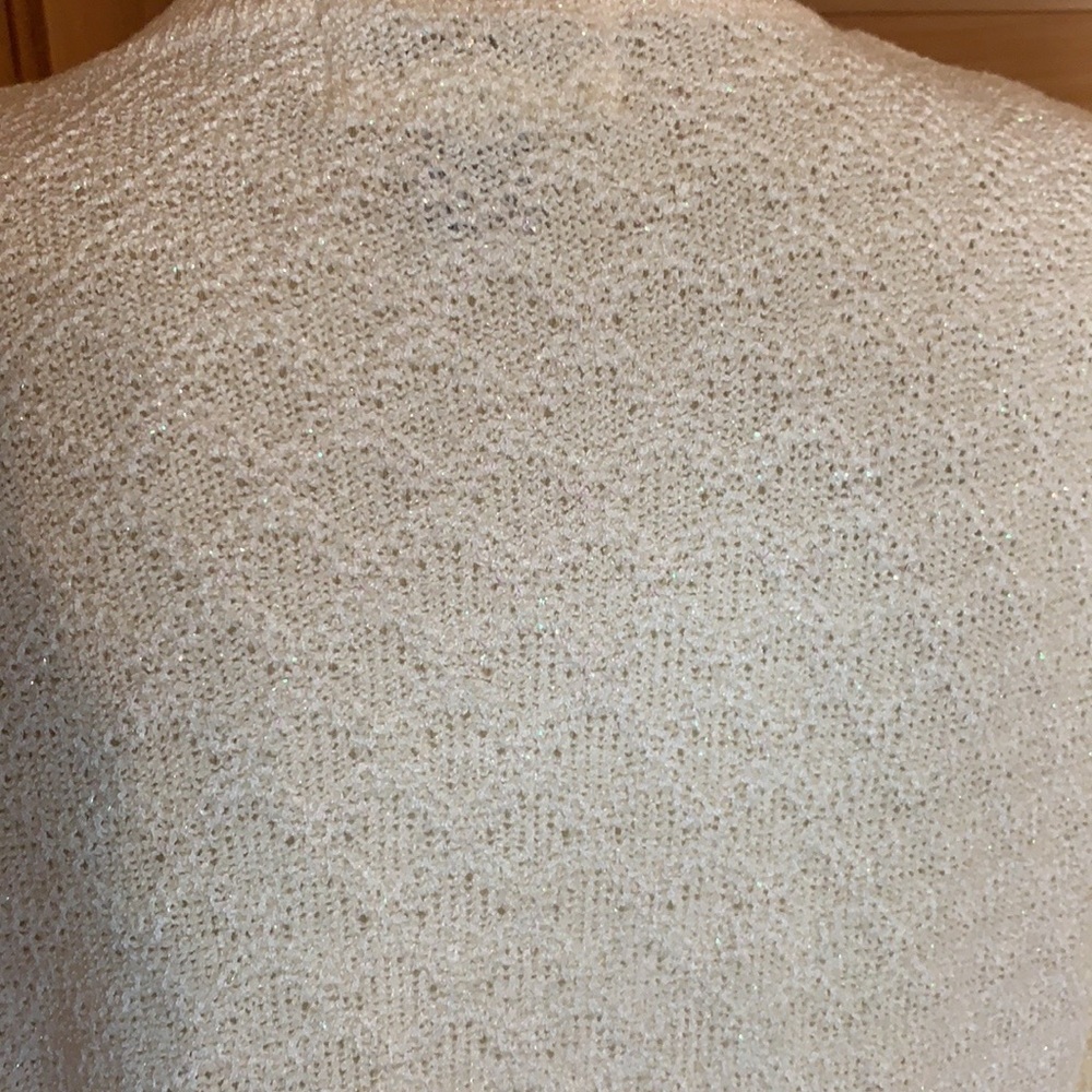 Vintage Alfred Dunner cream cardigan sweater with beads and tiny pearls Large - Picture 9 of 11